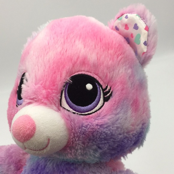 Build A Bear Cotton Candy Bear Pastel Swirl Plush Stuffed Animal BAB Hea… - Picture 7 of 11